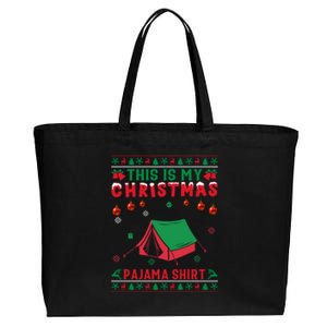 Ugly Xmas Holiday This Is My Camping Christmas Pajama Gift Cotton Canvas Jumbo Tote