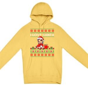 Ugly Xmas Holiday Horse I Love Santa Horse Christmas Gift Premium Pullover Hoodie