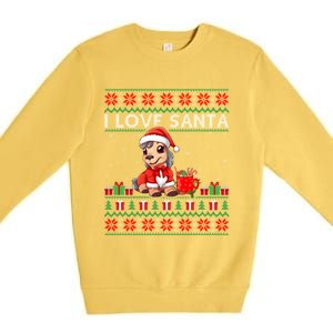 Ugly Xmas Holiday Horse I Love Santa Horse Christmas Gift Premium Crewneck Sweatshirt