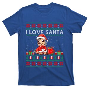 Ugly Xmas Holiday Horse I Love Santa Horse Christmas Gift T-Shirt