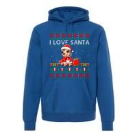 Ugly Xmas Holiday Horse I Love Santa Horse Christmas Gift Premium Hoodie