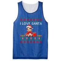 Ugly Xmas Holiday Horse I Love Santa Horse Christmas Gift Mesh Reversible Basketball Jersey Tank