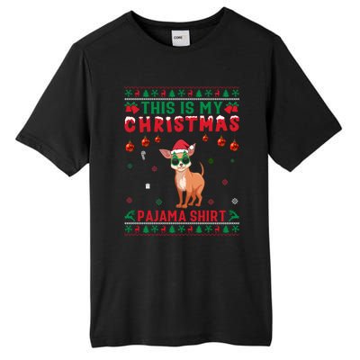 Ugly Xmas Holiday This Is My Chihuahua Dog Christmas Pajama Cute Gift Tall Fusion ChromaSoft Performance T-Shirt