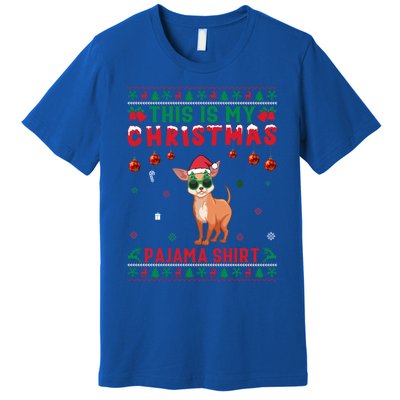 Ugly Xmas Holiday This Is My Chihuahua Dog Christmas Pajama Cute Gift Premium T-Shirt