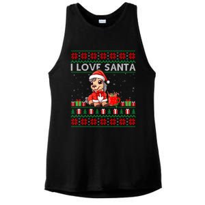 Ugly Xmas Holiday Horse I Love Santa Horse Christmas Gift Ladies PosiCharge Tri-Blend Wicking Tank