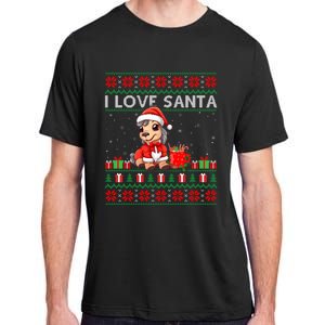 Ugly Xmas Holiday Horse I Love Santa Horse Christmas Gift Adult ChromaSoft Performance T-Shirt