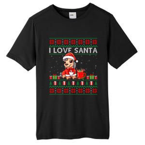 Ugly Xmas Holiday Horse I Love Santa Horse Christmas Gift Tall Fusion ChromaSoft Performance T-Shirt