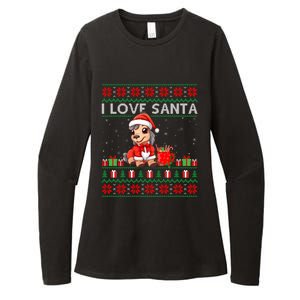 Ugly Xmas Holiday Horse I Love Santa Horse Christmas Gift Womens CVC Long Sleeve Shirt