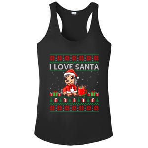 Ugly Xmas Holiday Horse I Love Santa Horse Christmas Gift Ladies PosiCharge Competitor Racerback Tank