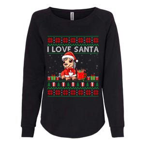 Ugly Xmas Holiday Horse I Love Santa Horse Christmas Gift Womens California Wash Sweatshirt