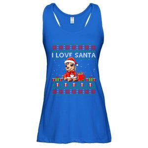 Ugly Xmas Holiday Horse I Love Santa Horse Christmas Gift Ladies Essential Flowy Tank