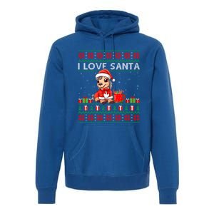 Ugly Xmas Holiday Horse I Love Santa Horse Christmas Gift Premium Hoodie