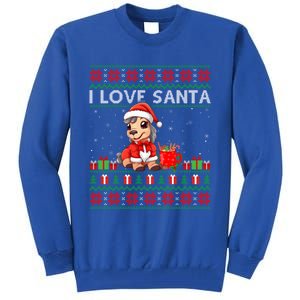 Ugly Xmas Holiday Horse I Love Santa Horse Christmas Gift Tall Sweatshirt