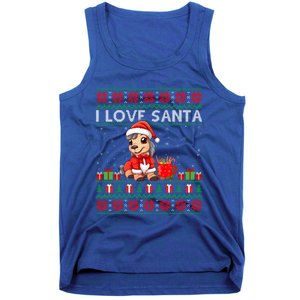 Ugly Xmas Holiday Horse I Love Santa Horse Christmas Gift Tank Top