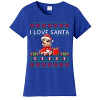 Ugly Xmas Holiday Horse I Love Santa Horse Christmas Gift Women's T-Shirt