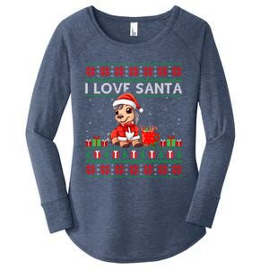 Ugly Xmas Holiday Horse I Love Santa Horse Christmas Gift Women's Perfect Tri Tunic Long Sleeve Shirt