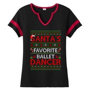 Ugly Xmas Lighting SantaS Favorite Ballet Dancer Christmas Cute Gift Ladies Halftime Notch Neck Tee