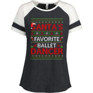 Ugly Xmas Lighting SantaS Favorite Ballet Dancer Christmas Cute Gift Enza Ladies Jersey Colorblock Tee