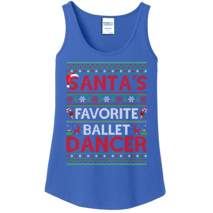 Ugly Xmas Lighting SantaS Favorite Ballet Dancer Christmas Cute Gift Ladies Essential Tank