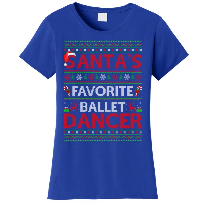 Ugly Xmas Lighting SantaS Favorite Ballet Dancer Christmas Cute Gift Women's T-Shirt