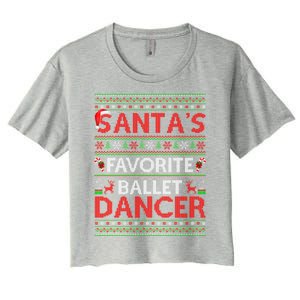 Ugly Xmas Lighting SantaS Favorite Ballet Dancer Christmas Cute Gift Women's Crop Top Tee