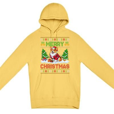 Ugly Xmas Lighting Santa Cardigan Welsh Corgi Dog Christmas Tank Top Premium Pullover Hoodie