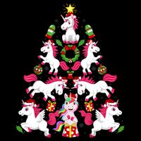 Unicorn Xmas Lighting Tree Unicorn Christmas Long Sleeve Shirt