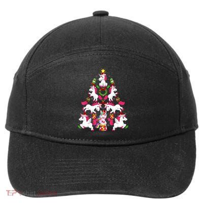 Unicorn Xmas Lighting Tree Unicorn Christmas 7-Panel Snapback Hat