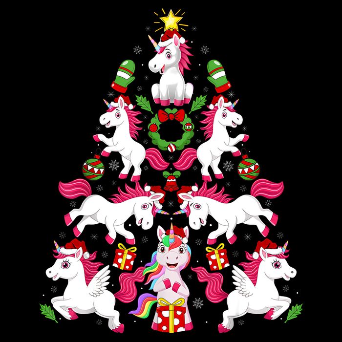 Unicorn Xmas Lighting Tree Unicorn Christmas Bucket Hat