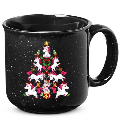 Unicorn Xmas Lighting Tree Unicorn Christmas 15oz Campfire Ceramic Mug
