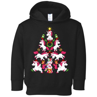 Unicorn Xmas Lighting Tree Unicorn Christmas Toddler Hoodie