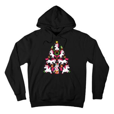 Unicorn Xmas Lighting Tree Unicorn Christmas Tall Hoodie