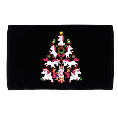 Unicorn Xmas Lighting Tree Unicorn Christmas Microfiber Hand Towel