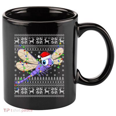 Ugly Xmas Lights Santa Hat Dragonfly Christmas Gift 11oz C Handle Ceramic Mug