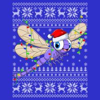Ugly Xmas Lights Santa Hat Dragonfly Christmas Gift Baby Bodysuit