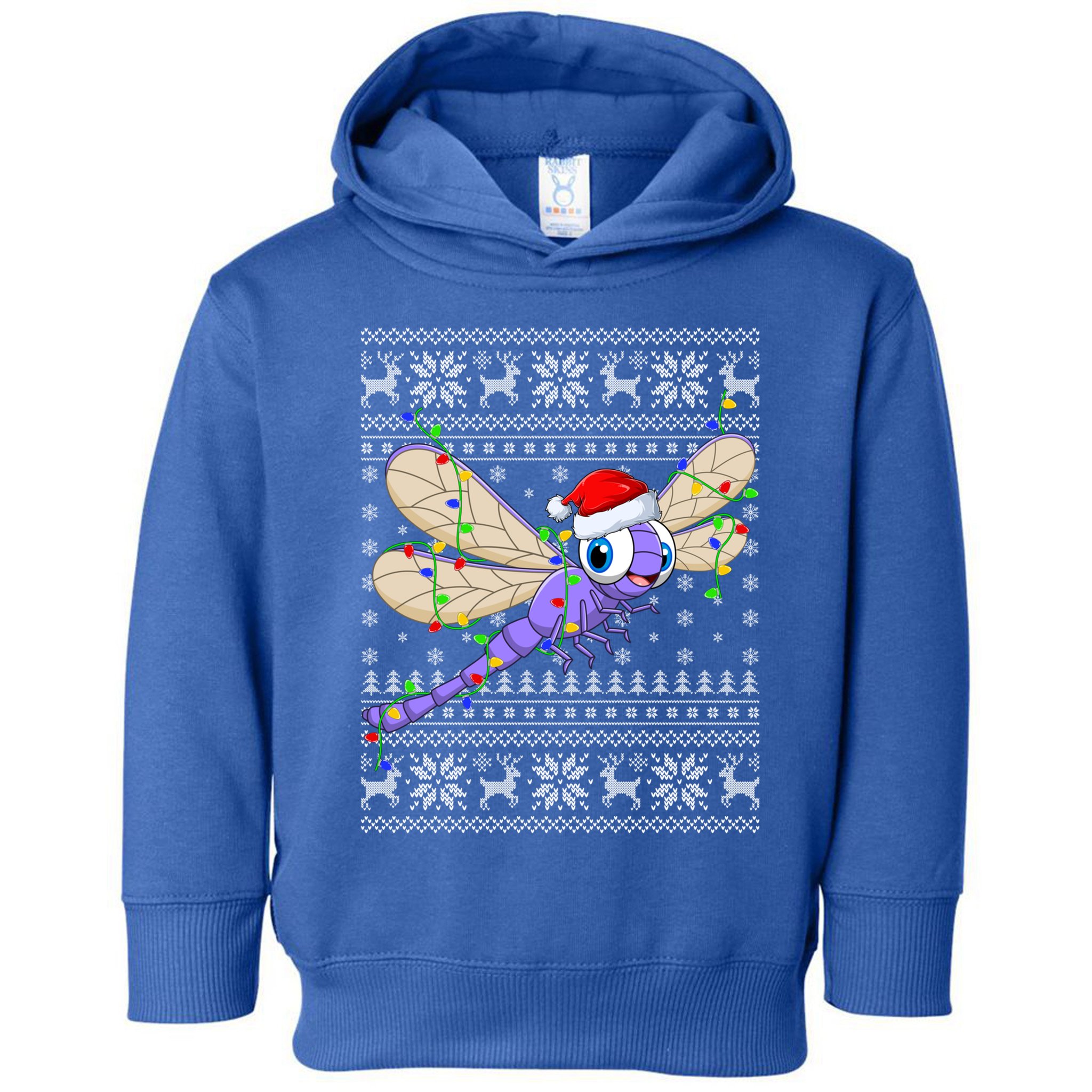 Ugly Xmas Lights Santa Hat Dragonfly Christmas Gift Toddler Hoodie