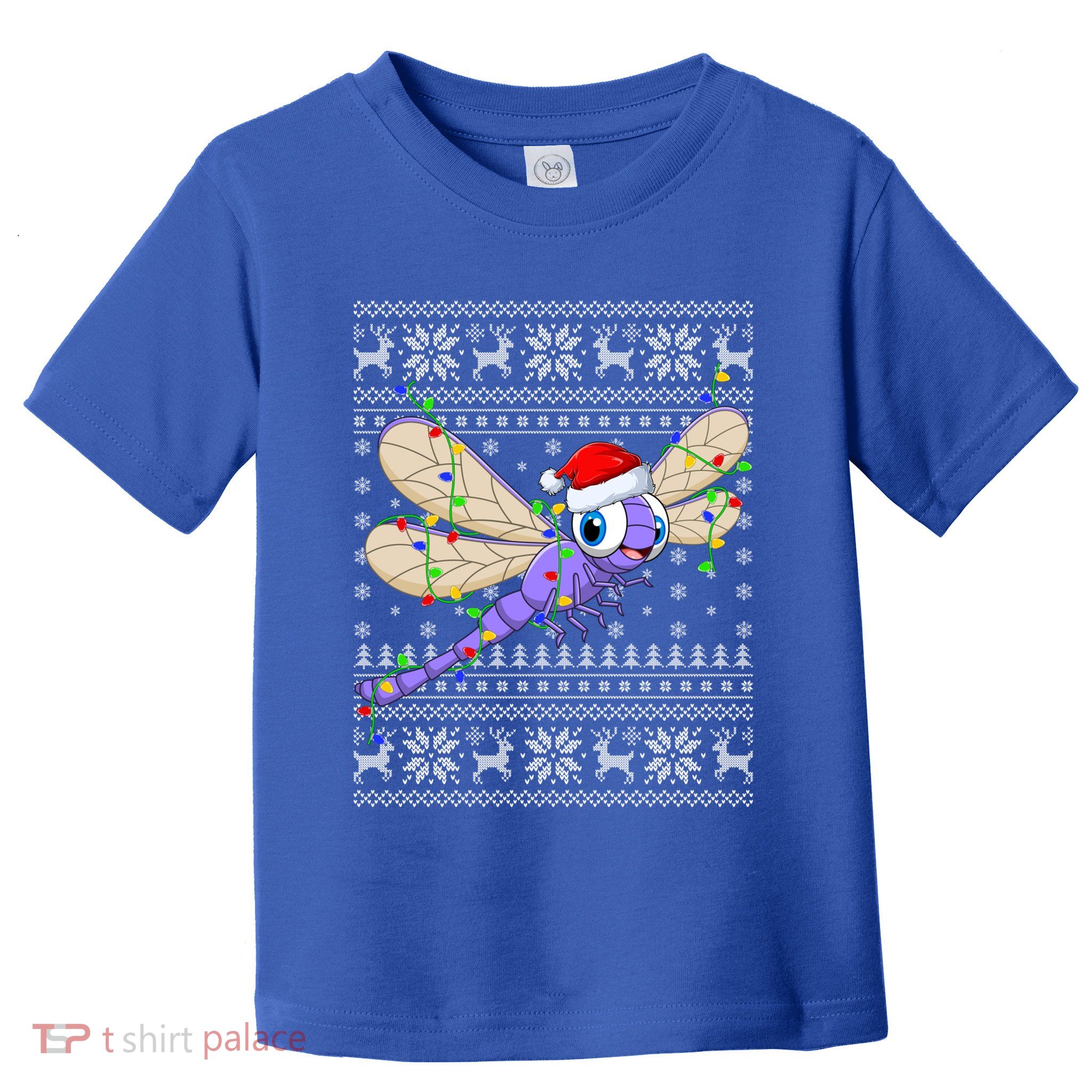 Ugly Xmas Lights Santa Hat Dragonfly Christmas Gift Toddler T-Shirt