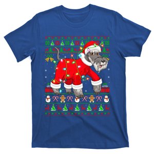 Ugly Xmas Lights Santa Schnauzer Dog Christmas Gift T-Shirt