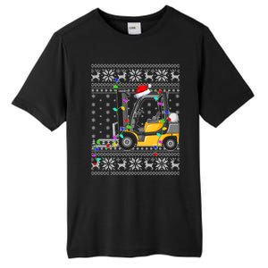 Ugly Xmas Lights Santa Hat Forklift Christmas Meaningful Gift Tall Fusion ChromaSoft Performance T-Shirt