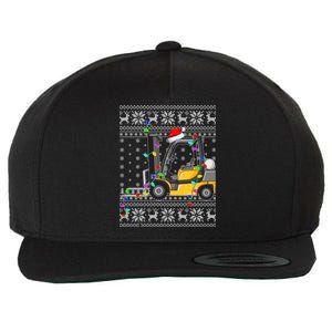 Ugly Xmas Lights Santa Hat Forklift Christmas Meaningful Gift Wool Snapback Cap