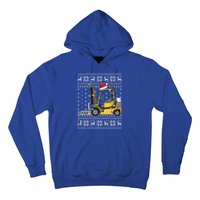 Ugly Xmas Lights Santa Hat Forklift Christmas Meaningful Gift Hoodie