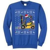 Ugly Xmas Lights Santa Hat Forklift Christmas Meaningful Gift Sweatshirt