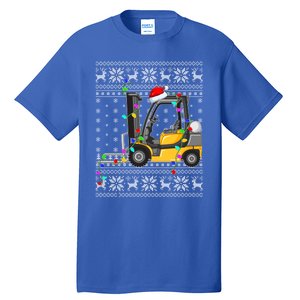 Ugly Xmas Lights Santa Hat Forklift Christmas Meaningful Gift Tall T-Shirt