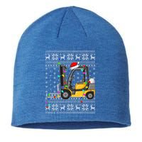 Ugly Xmas Lights Santa Hat Forklift Christmas Meaningful Gift Sustainable Beanie