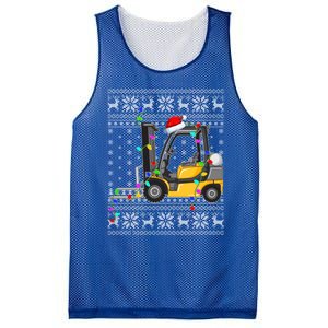 Ugly Xmas Lights Santa Hat Forklift Christmas Meaningful Gift Mesh Reversible Basketball Jersey Tank