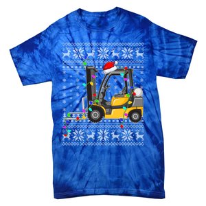 Ugly Xmas Lights Santa Hat Forklift Christmas Meaningful Gift Tie-Dye T-Shirt