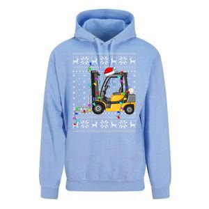 Ugly Xmas Lights Santa Hat Forklift Christmas Meaningful Gift Unisex Surf Hoodie