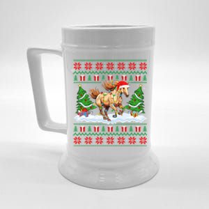 Ugly Xmas Lighting Holiday Santa Horse Christmas Gift Beer Stein