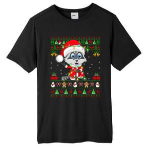 Ugly Xmas Lights Santa Costume Raccoon Christmas Cool Gift Tall Fusion ChromaSoft Performance T-Shirt