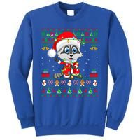 Ugly Xmas Lights Santa Costume Raccoon Christmas Cool Gift Sweatshirt